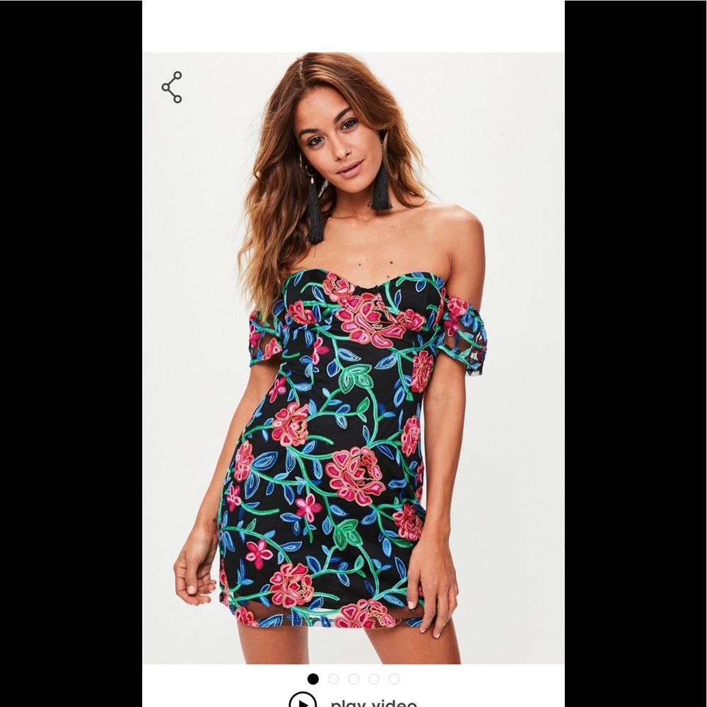 Nwt missguided floral bodycon dress